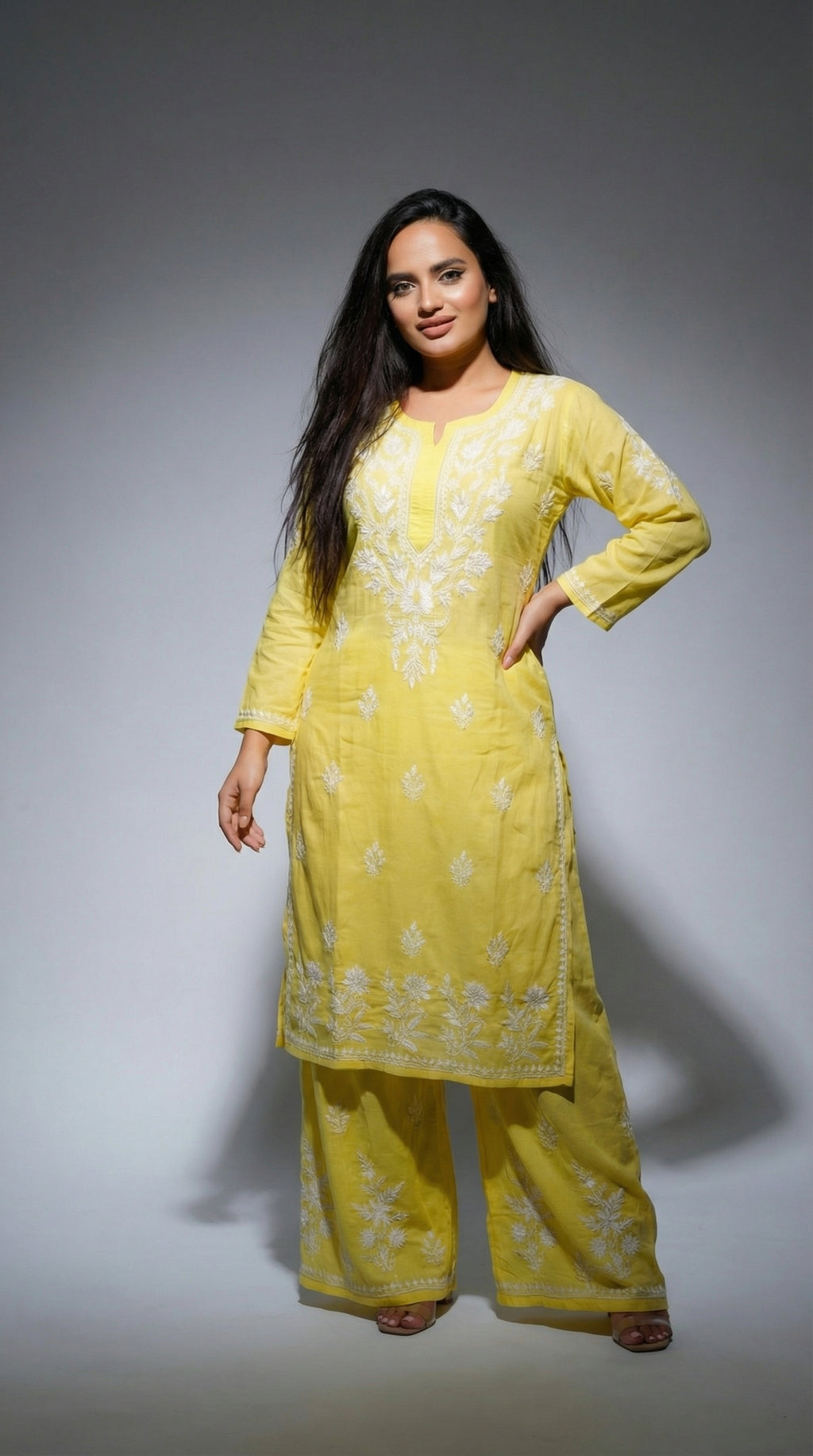 Lemon Yellow Rayon Plazo Set